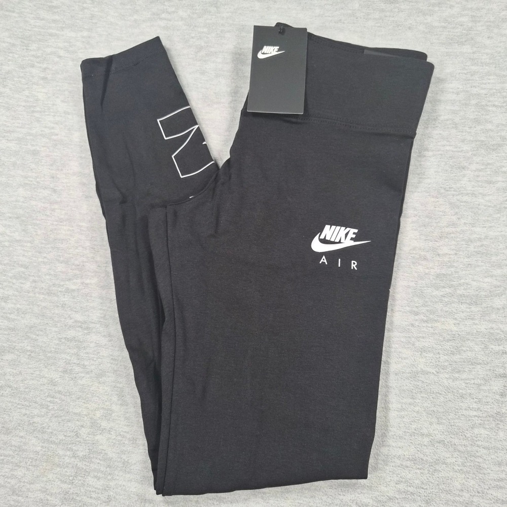 Nike Air Womens Black Tight Fit Regular Length Graphic Leggings Small NEW